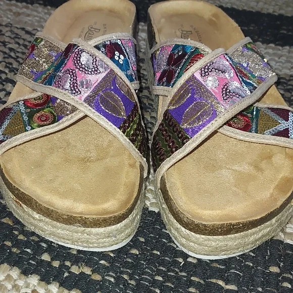 G.H. Bass & Co sequin platform sandals - Picture 5 of 9